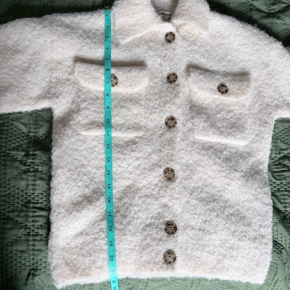 Madewell Jill Bouclé-Knit Sweater Jacket in Alabaster Ivory XS - Picture 8 of 9